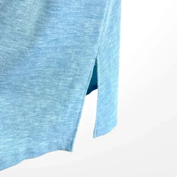 60s Vintage Blue A Line Sleeveless Tunic Open Front Shirt Dress Nautical Buttons - Picture 4 of 7